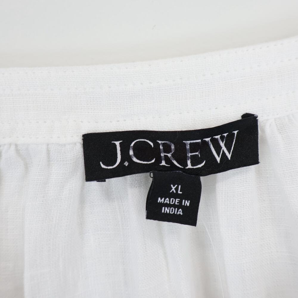 J.Crew Cabana Linen Tie Waist Maxi Dress White Size XL NWT - Picture 4 of 9